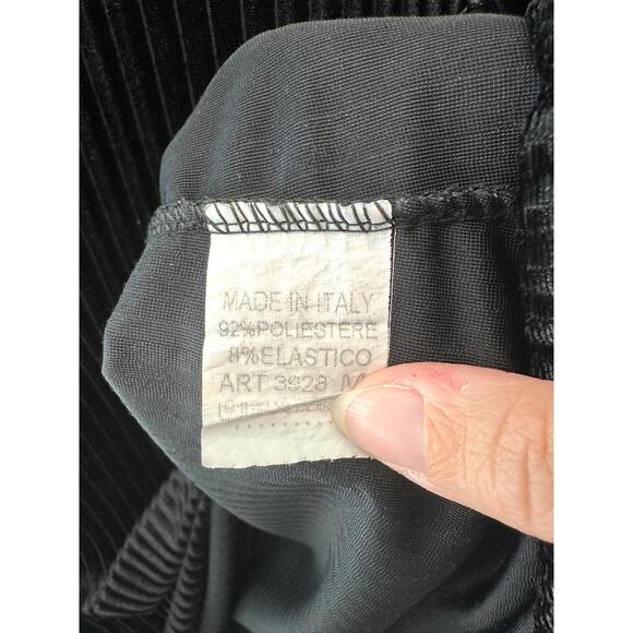 FLOYD BY SMITH | Black Velvet Pleated Puff Sleeve Top Made in Italy | Medium - Picture 6 of 6